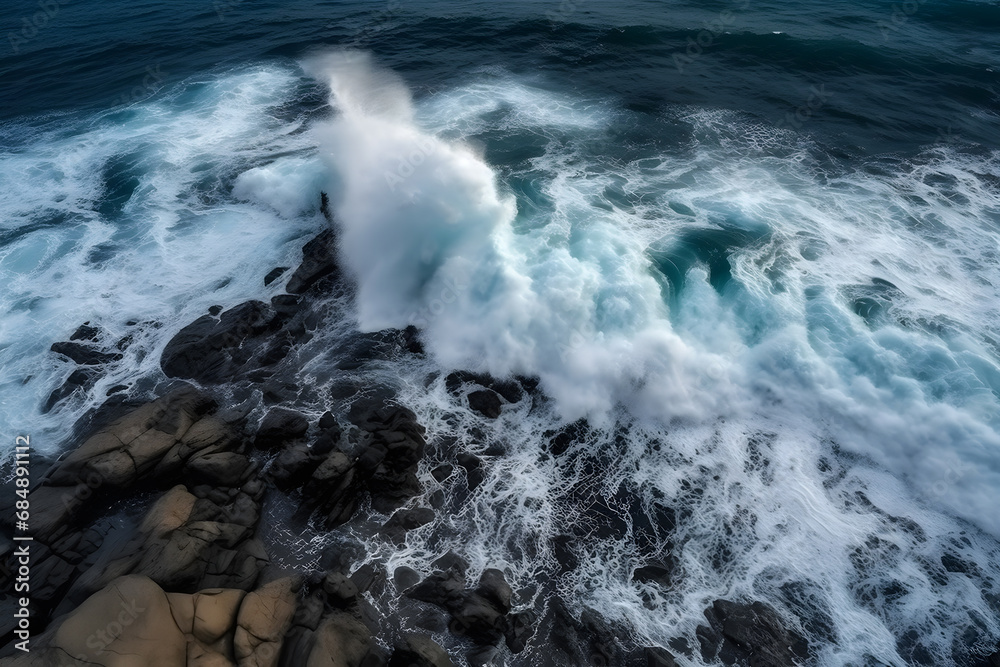 waves in the ocean. Neural network AI generated art waves in the ocean. Neural network AI generated art