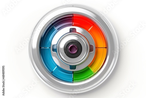 Abstract high tech button on white background