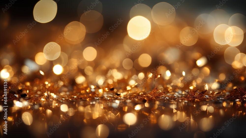 Gold Glitter and Bokeh Lights. Golden Bokeh and glitter background., Gold Glitter and Bokeh Lights. Golden Bokeh and glitter background.,