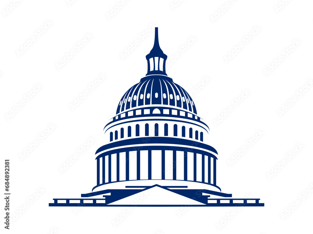 United States Capitol building icon design vector template 