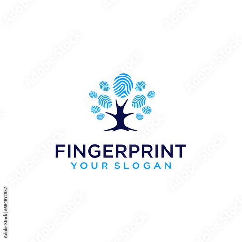 fingerprint logo design with tree