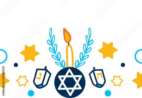 hanukkah frame and candle
