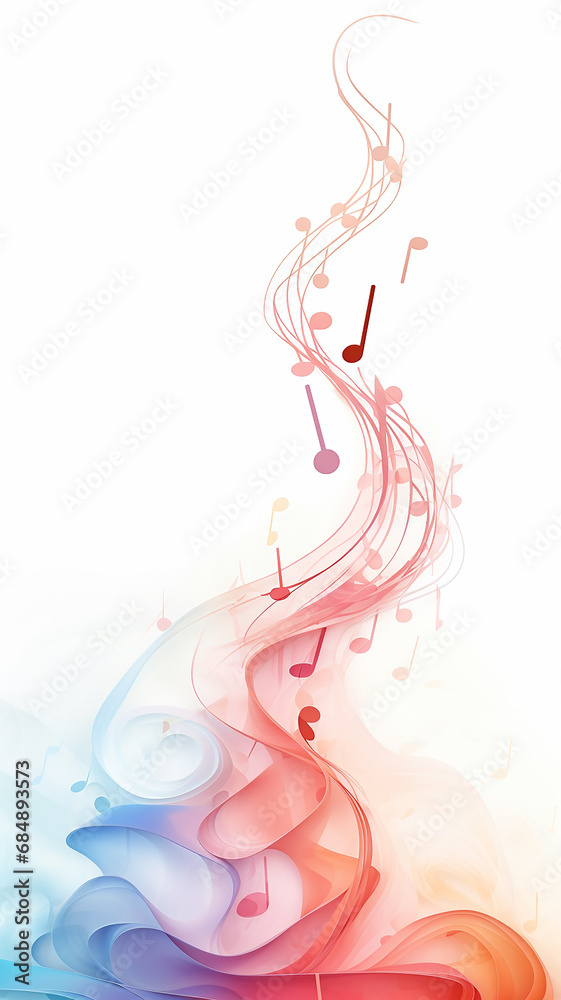 abstract musical high, vertical, space background with notes watercolor. musical multi colored on a white background abstract musical high, vertical, space background with notes watercolor. musical multi colored on a white background