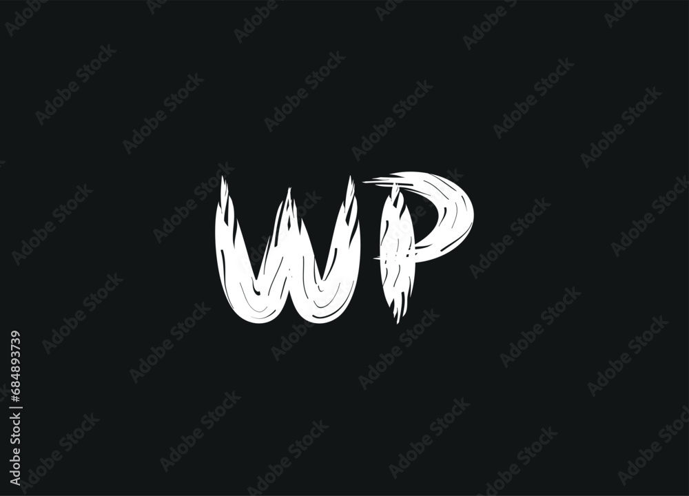 Fototapeta premium WP letter logo desigen and initial logo desigen