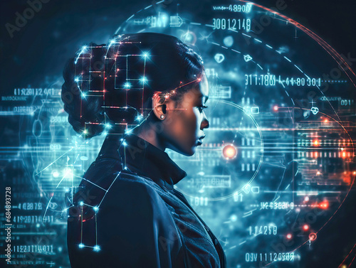 Woman working in a digital ...