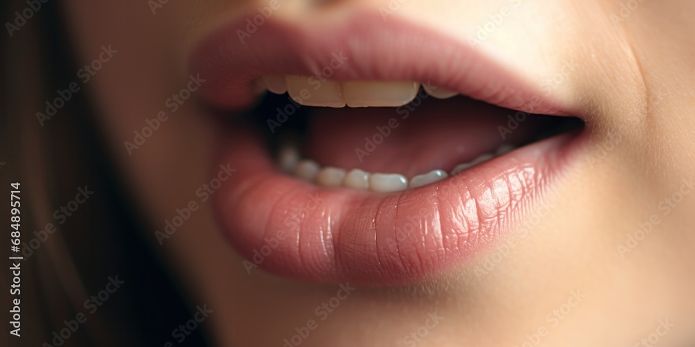 close up of women's mouth, generative AI close up of women's mouth, generative AI