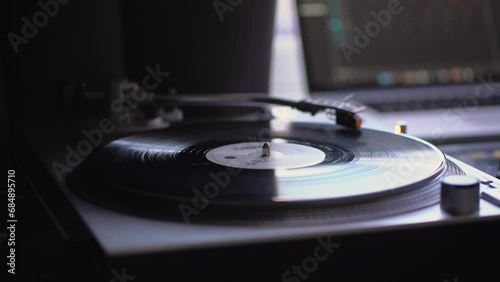 jazz music on the old retro vinyl disc lp record, audio vintage album