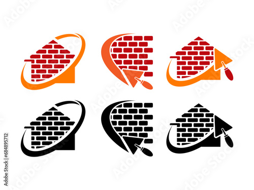 Set of Home plastering wall logo design icon vector template 