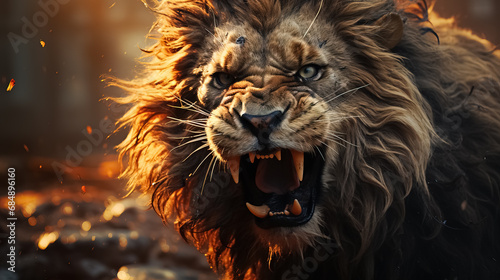 Fiery Lion Portrait