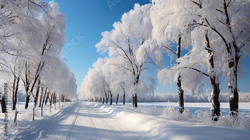 winter landscape with trees