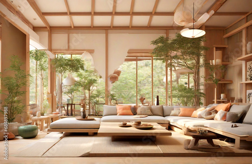 Japanese modern living room of home interior design © Miraz