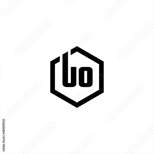 u o logo design, u o hexagonal, vector, symbol, icon, silhouette, monogram u o hexagonal logo