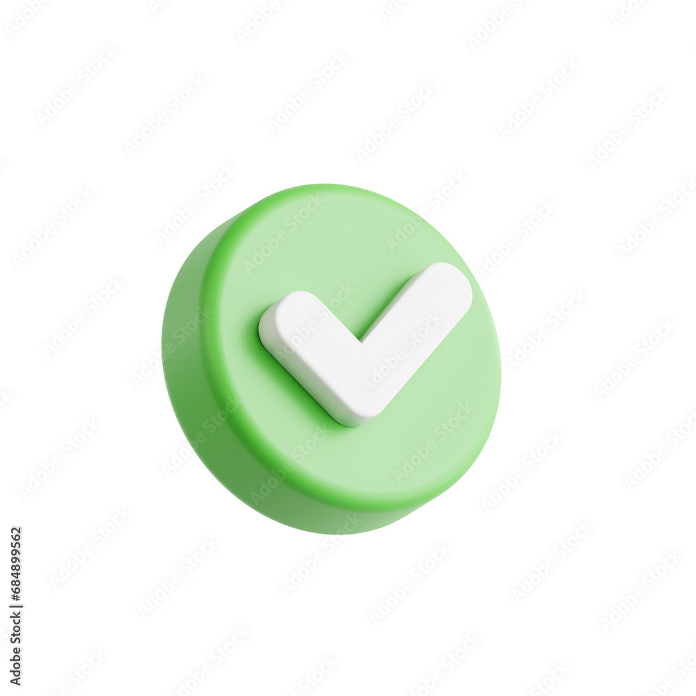 green 3d check mark icon isolated on transparent background green 3d check mark icon isolated on transparent background
