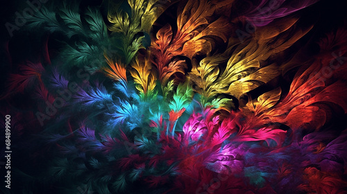 Color fractal abstract colorful organic Generative AI