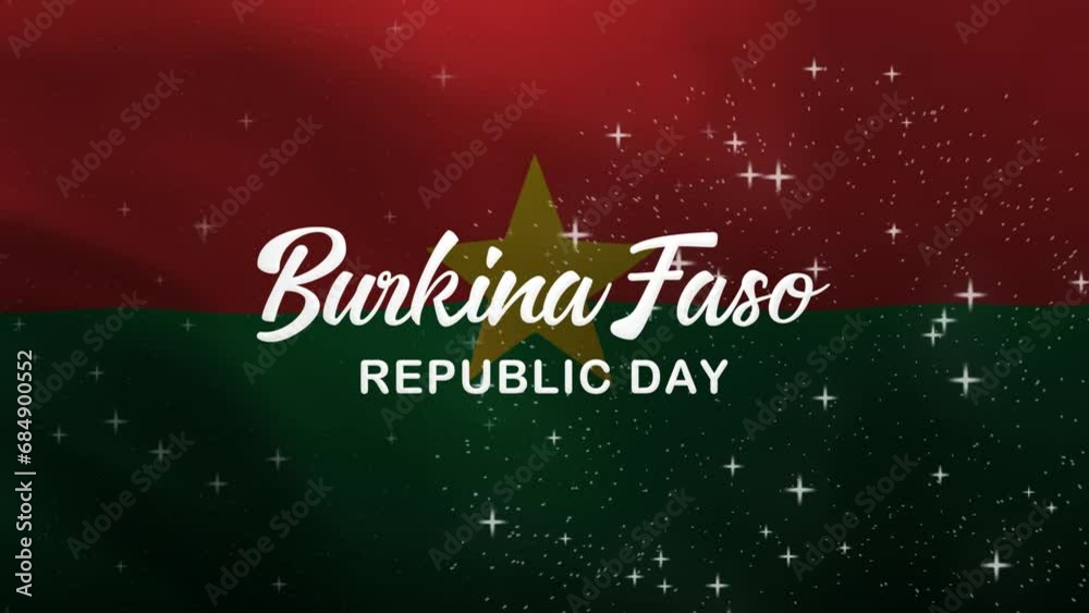 Vidéo Stock Burkina Faso Republic Day Lettering Text Animation with