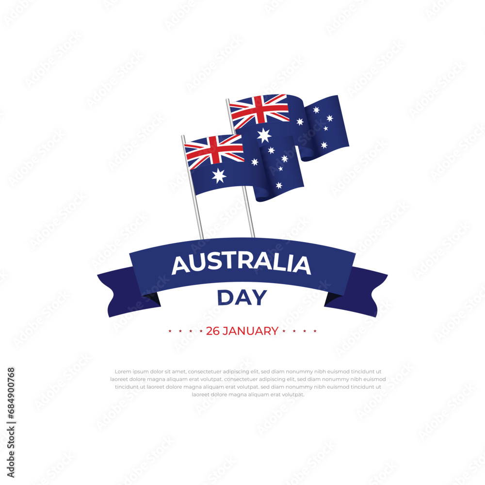 Happy Australia National day banner template