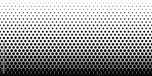 black white hexagonal halftone pattern © Sutana