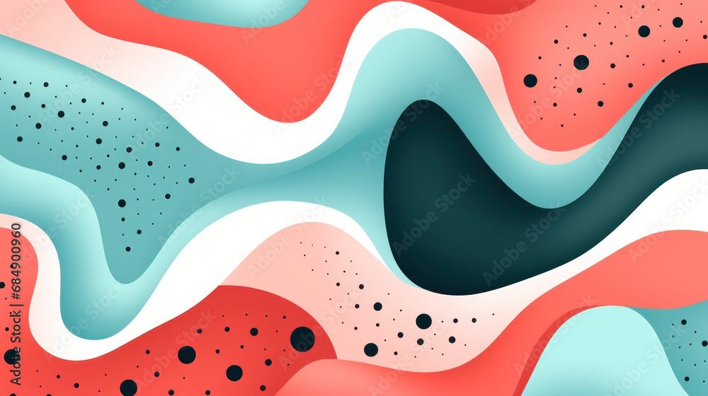 Colorful abstract organic shape print pattern illustration in retro style, doodle mood. Trendy background with creative drawing.