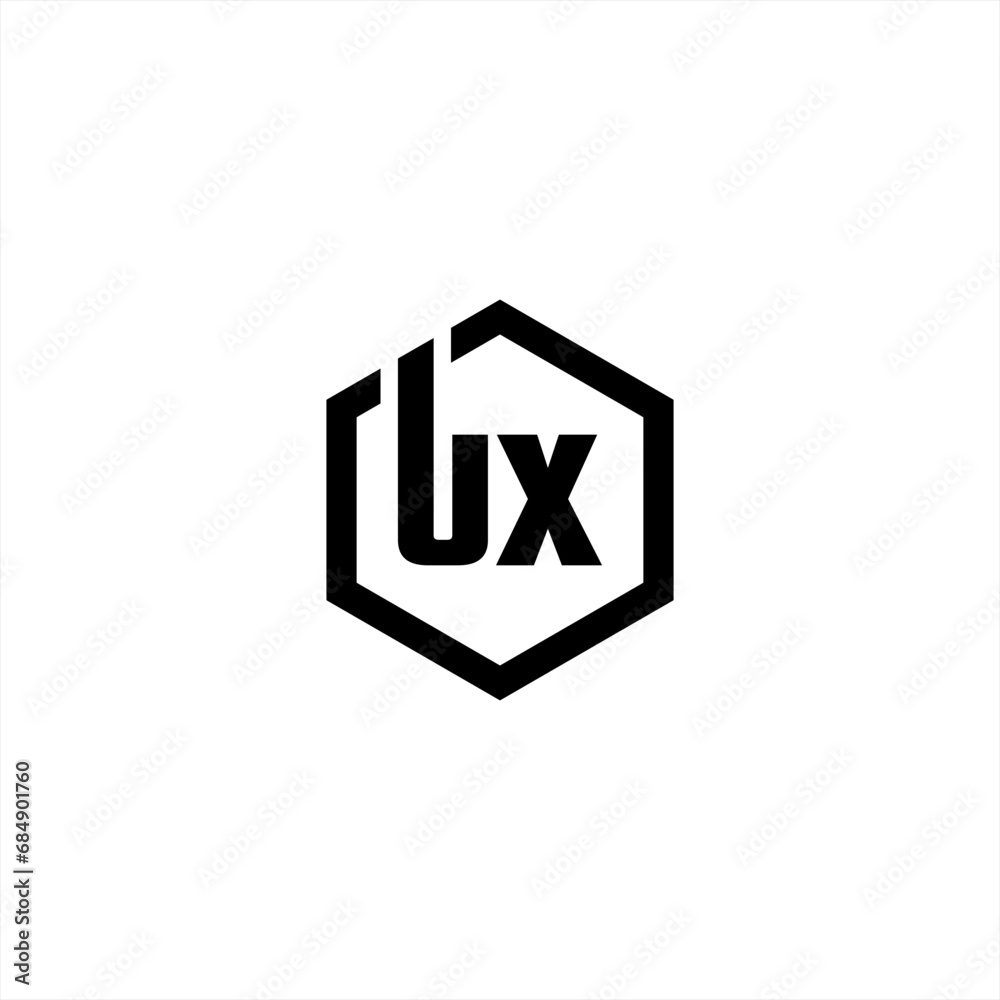 u x logo design, u x hexagonal, vector, symbol, icon, silhouette, monogram u x hexagonal logo u x logo design, u x hexagonal, vector, symbol, icon, silhouette, monogram u x hexagonal logo
