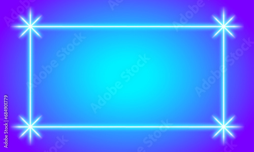 Holographic Neon light stars frame