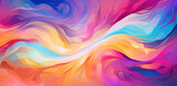 Bright colorful abstract background, curved lines, rainbow colors