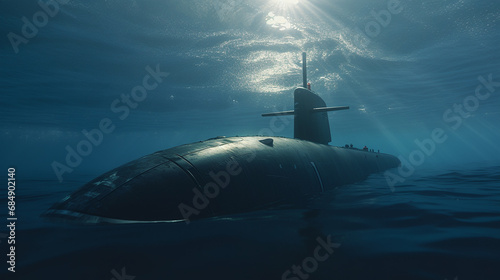 Nuclear Powered Virginia class fast attack submarine Generative AI photo