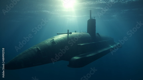 Nuclear Powered Virginia class fast attack submarine Generative AI photo