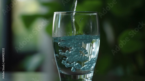 Pure fresh drinking water green background Generative AI