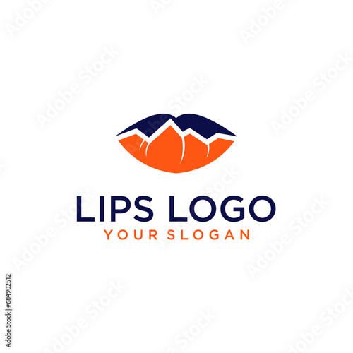 lips logo design with mountain