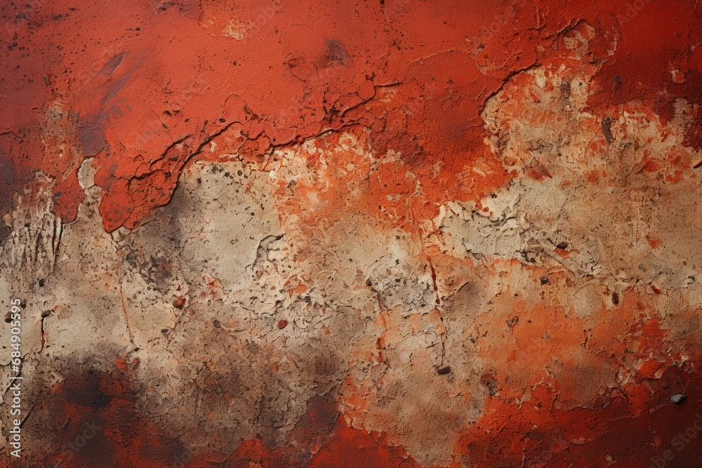 Obraz premium illustration of a weathered and distressed wall with rust and faded stains