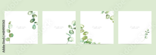 水彩画。水彩タッチの植物テンプレートセット。植物のベクターイラスト。ナチュラルな背景。Watercolor. Watercolor touch plants template set. Vector illustration of plants. Natural background.