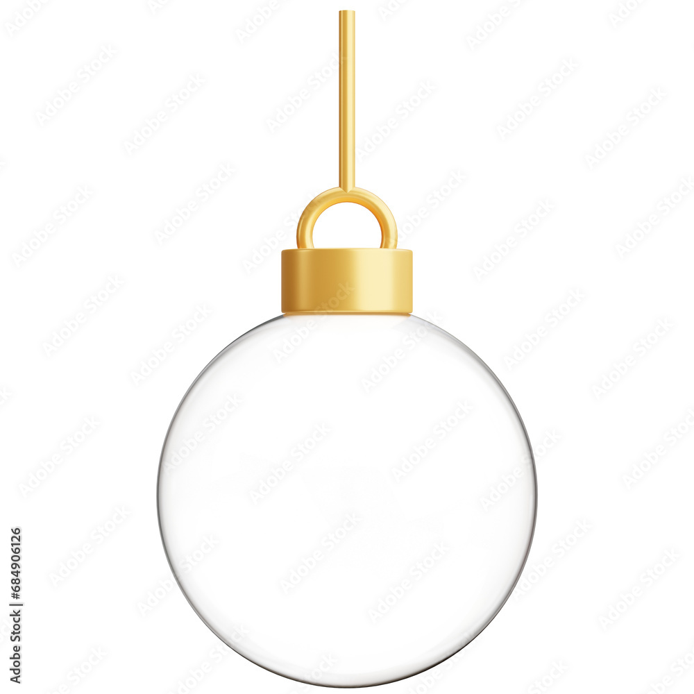 Obraz premium 3d render of glass christmas ball for decoration.