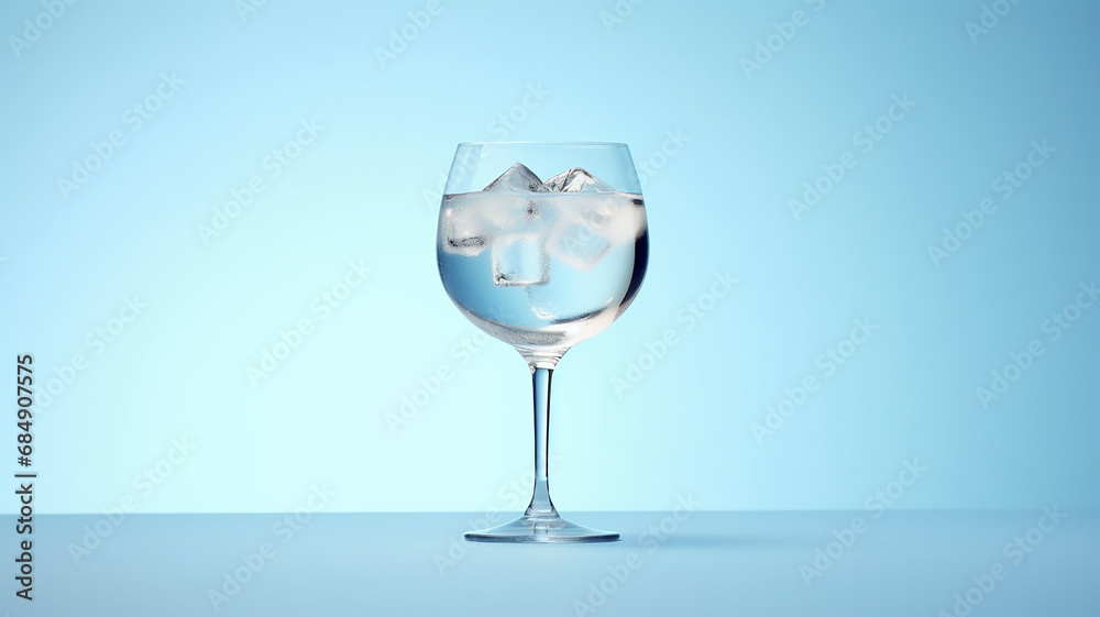 cocktail alcohol gin and tonic isolated on a blue background. cocktail alcohol gin and tonic isolated on a blue background.