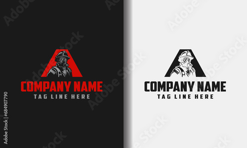 initial letter A logo Fire Fighter, vector illustration