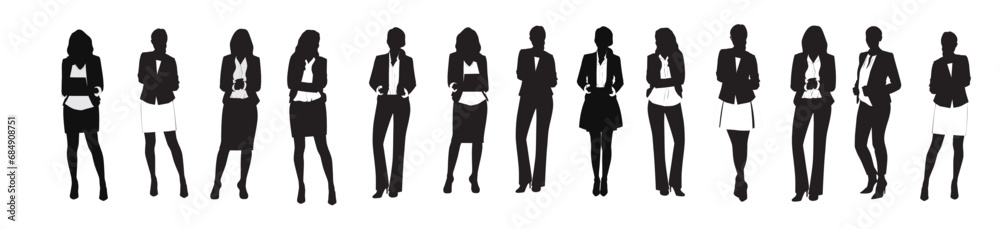 black and white silhouette business women