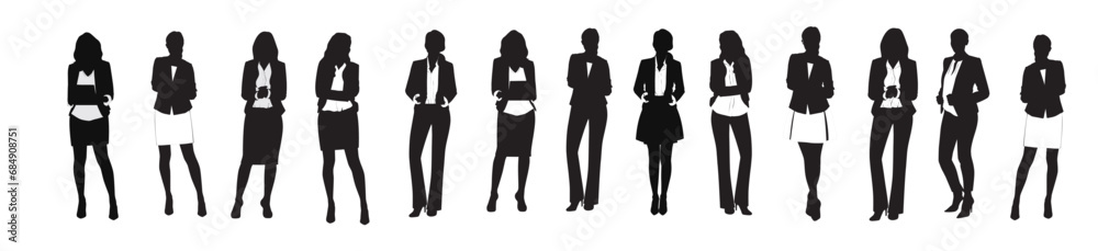 black and white silhouette business women black and white silhouette business women