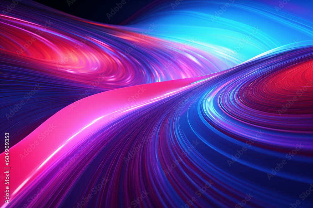 Neon wave background with created with generative ai Neon wave background with created with generative ai
