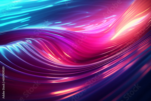 Neon wave background with created with generative ai