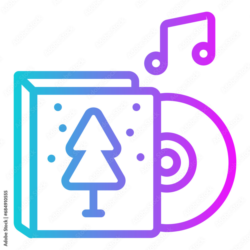 Christmas Carol Gradient Icon Design Vector Christmas Carol Gradient Icon Design Vector