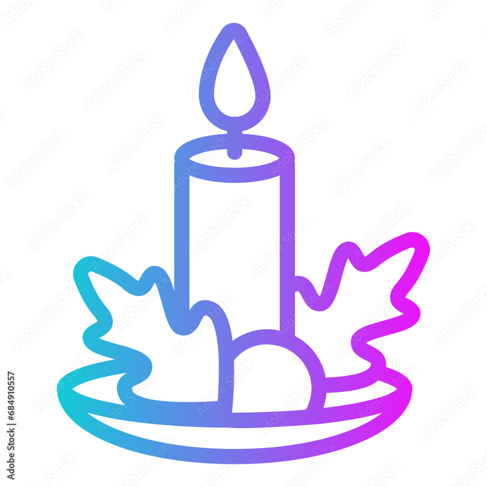 Christmas Candle Gradient Icon Design Vector Christmas Candle Gradient Icon Design Vector