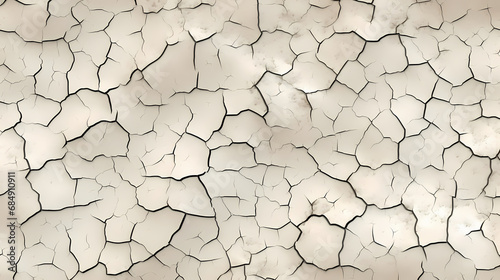 Seamless broken cracks background texture. Tileable stained peeling paint craquelure crackle pattern transparent grunge overlay. Barren drought concept wallpaper or dry desert backdrop,PPT background