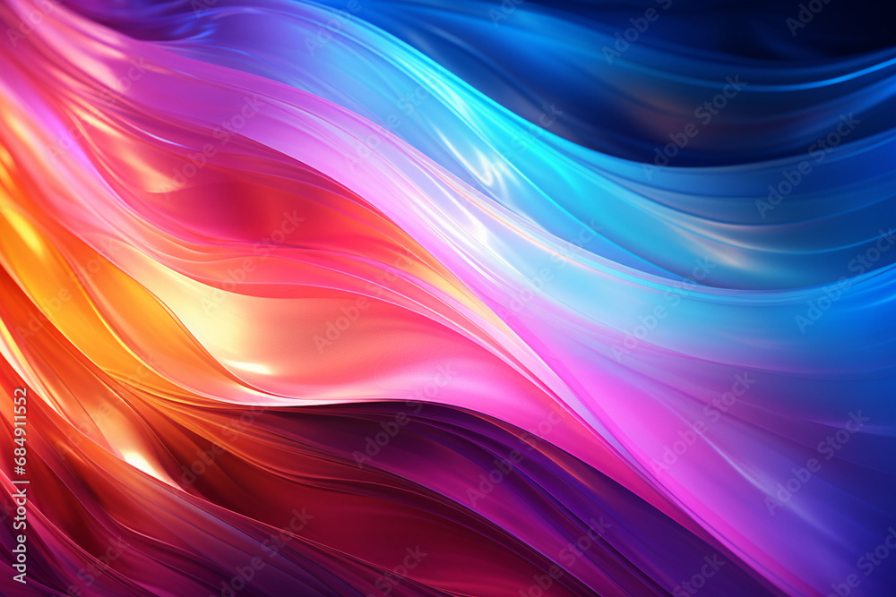 Obraz premium Neon wave background with created with generative ai