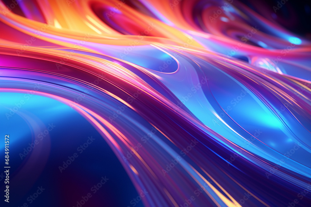 Neon wave background with created with generative ai