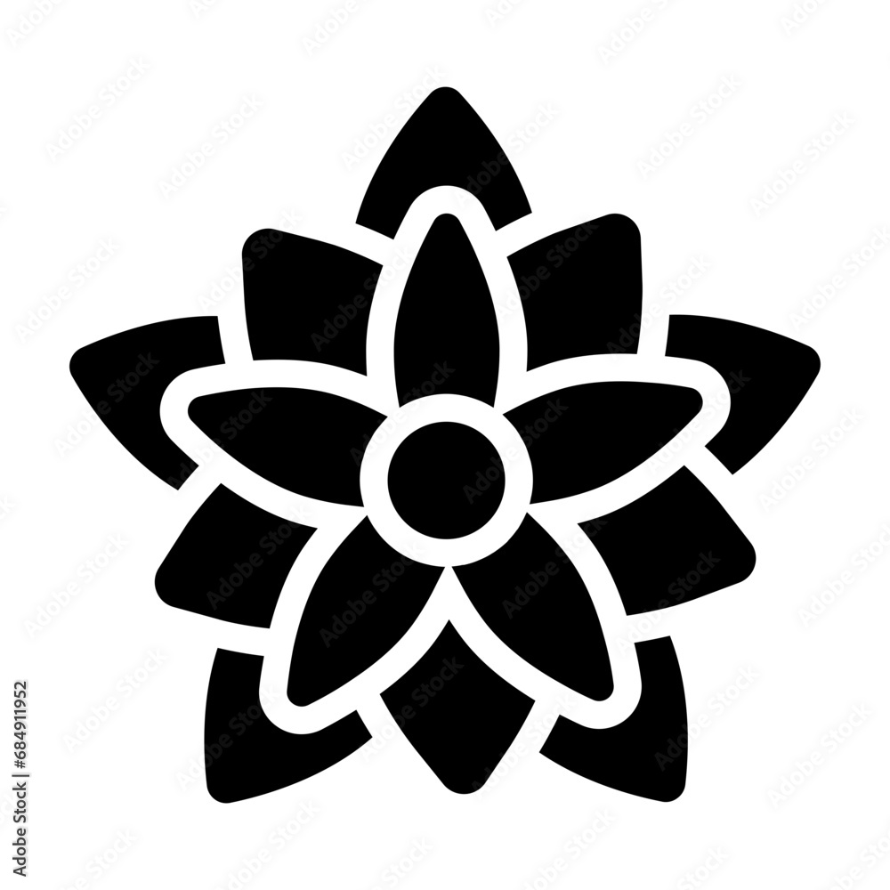 Poinsettia Flower Solid Icon Design Vector Poinsettia Flower Solid Icon Design Vector