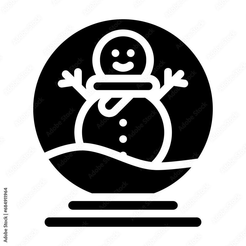 Snow Globe Solid Icon Design Vector Snow Globe Solid Icon Design Vector