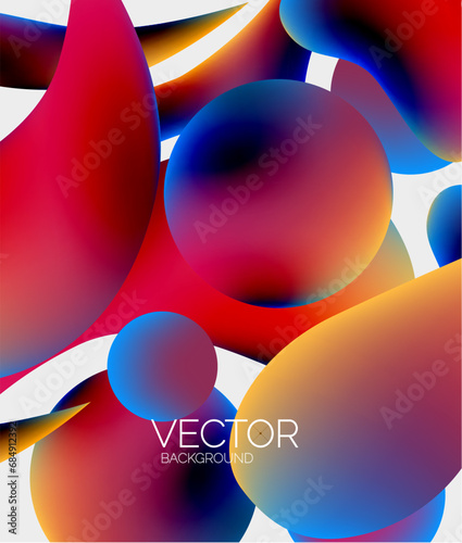 Abstract liquid bubble background. Liquid gradients