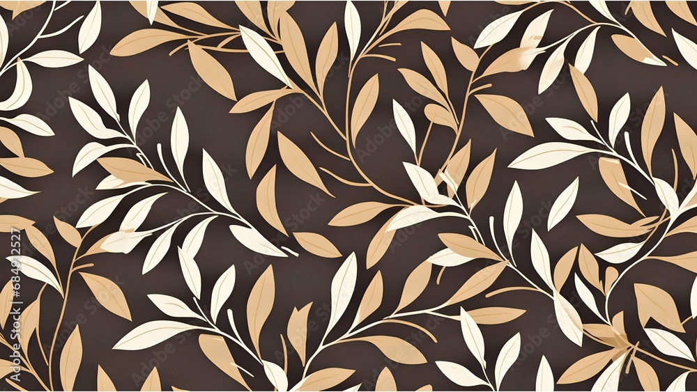 A simple yet elegant pattern of beige leaves set against a dark brown background. The design is characterized by its serene, nature-inspired aesthetic.
A simple yet elegant pattern of beige leaves set against a dark brown background. The design is characterized by its serene, nature-inspired aesthetic.
