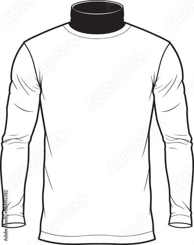 long sleeve turtle neck shirt mockup template