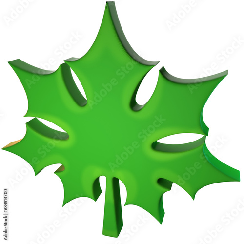 green leaf on christmas transparant background