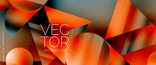 Captivating abstract backdrop composed of interlocking triangles and circles, forming an intriguing dance of shapes and patterns that exude both elegance and modernity